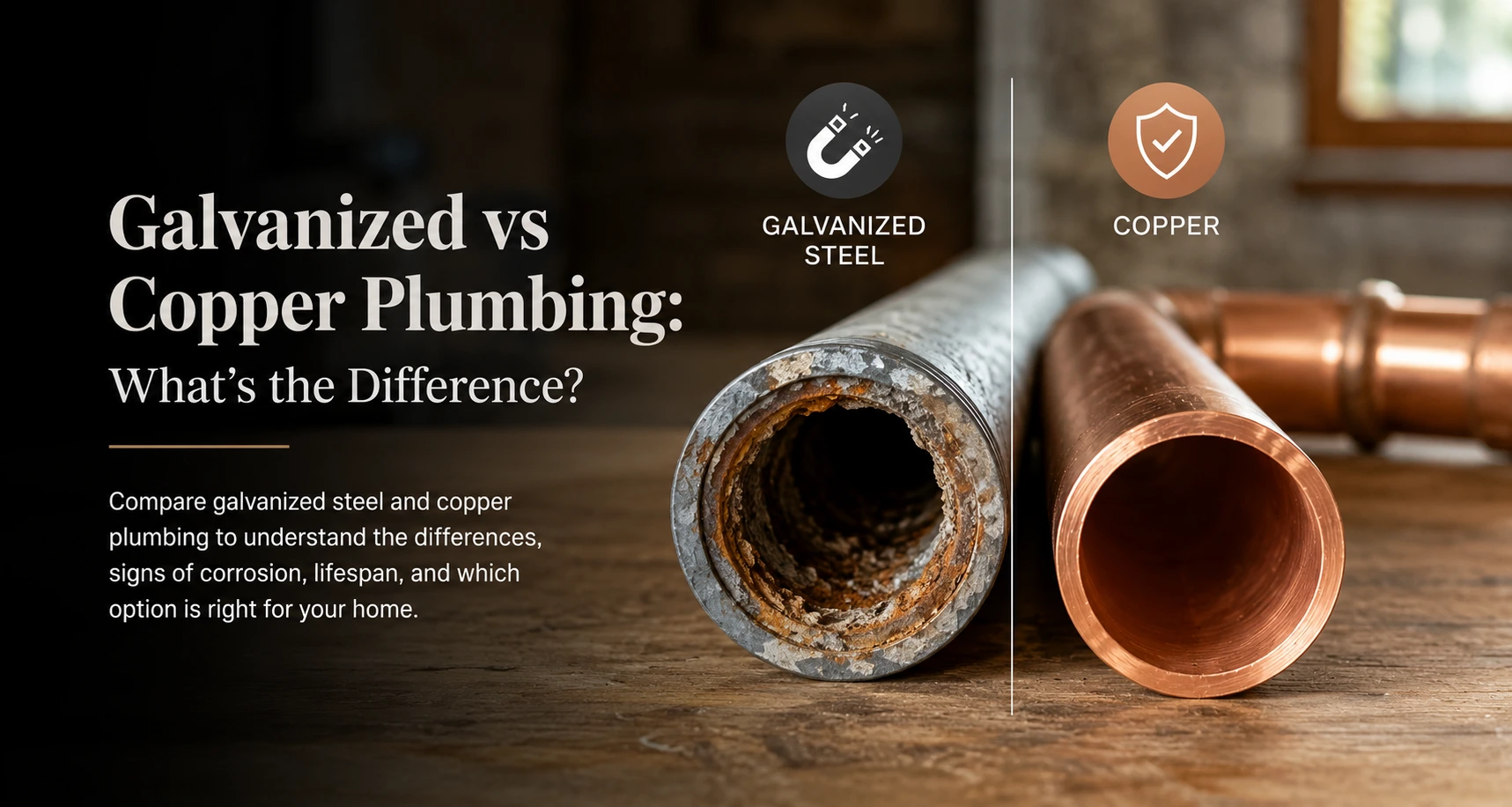 Galvanized vs Copper Plumbing: What’s the Difference?